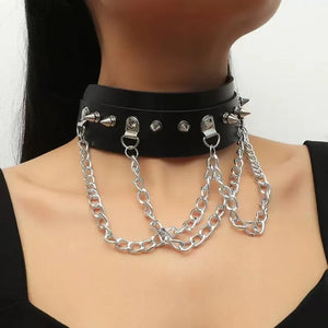 Harajuku Rock Street Sexy Bondage PU Leather Collar Love Necklace