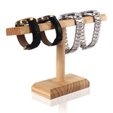 Wood Bracelet Chain T-Bar Rack Display Stand Watch Organization Holder