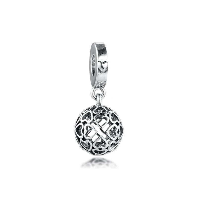 925 Silver Heart Charms for Bracelets Necklace DIY Jewelry