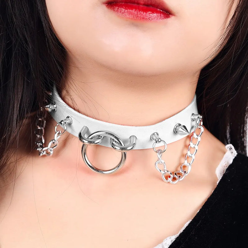 Women's Thick Leather Toggle Clasp Necklace
