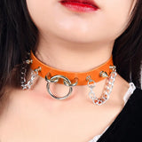 Women's Thick Leather Toggle Clasp Necklace