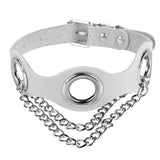Women's Choker Metal Chain Leather Sword Belt Pendant Necklace