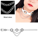 Women's Choker Metal Chain Leather Sword Belt Pendant Necklace