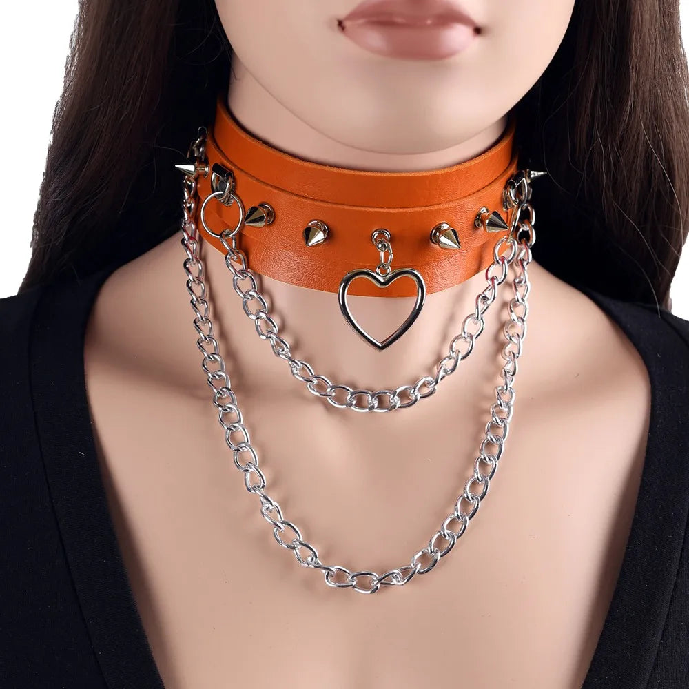 Heart Choker Chain Sword Belt Garter Pole Dance