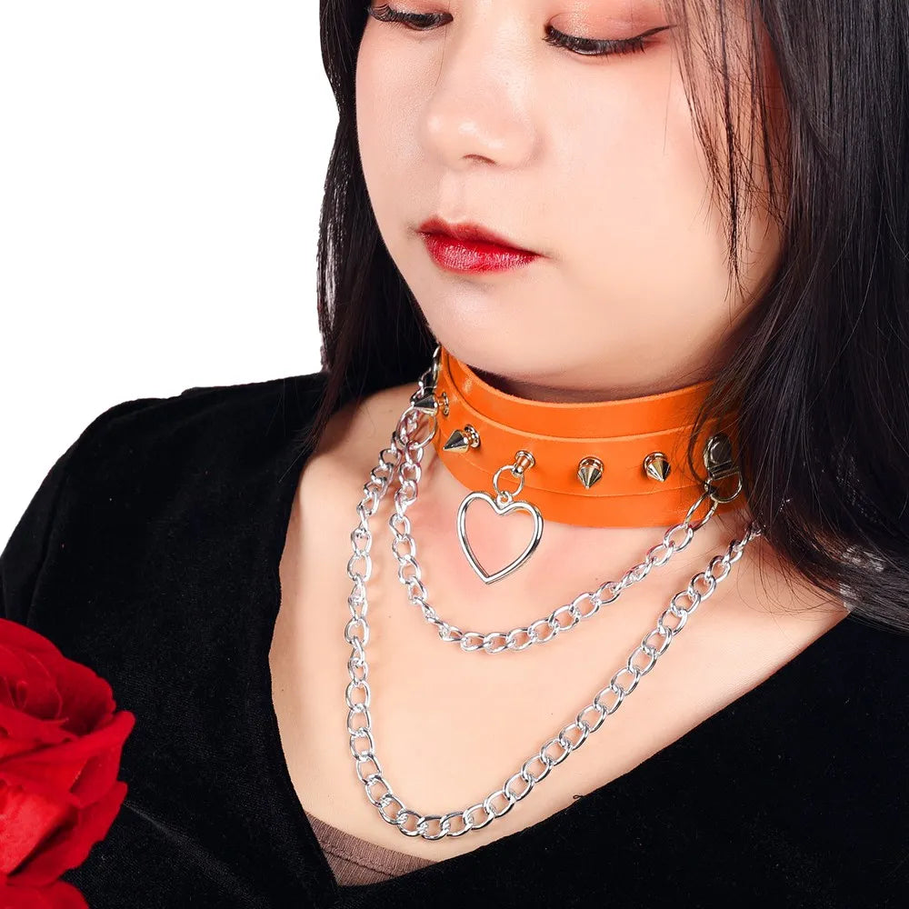 Heart Choker Chain Sword Belt Garter Pole Dance