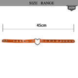 Punk Gothic Collar Leash Heart Rivet BDSM Bondage