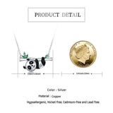 Crystal Panda Necklace Bamboo Pendant for Women Girls Jewelry