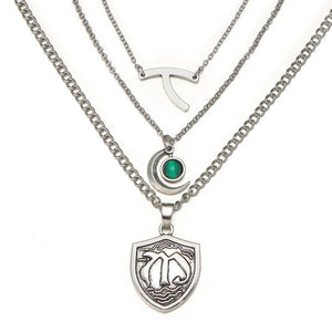Hope Mikaelson Layer Necklace Green Stone Pendant Cosplay Jewelry