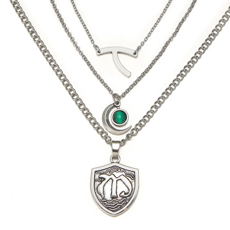 Hope Mikaelson Layer Necklace Green Stone Pendant Cosplay Jewelry