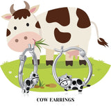 Harong Silver Plated Cow Earrings Girls Mini Studs Clip Jewelry