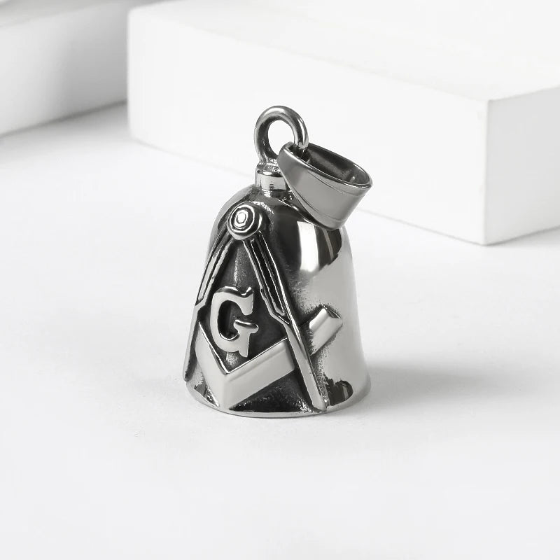 Live To Ride Biker Bell Pendant Stainless Steel Skull Rose Lady Rider Pendant