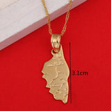 Corsica La Corse Map Pendant Necklace, Maps Jewelry