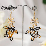 Hawaiian Acrylic Drop Earrings Leaf Jewelry