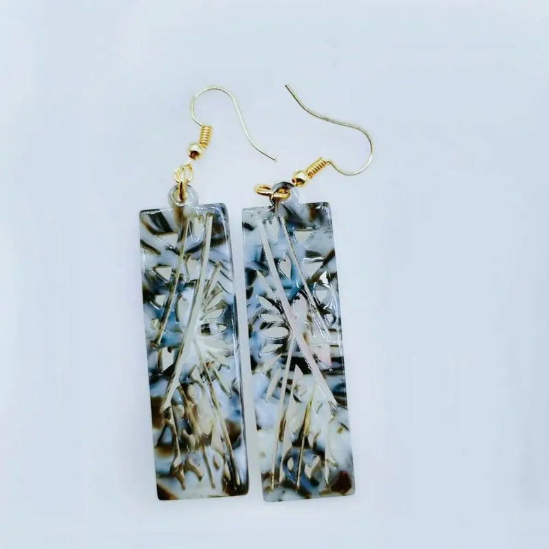 Hawaiian Acrylic Drop Earrings Leaf Jewelry
