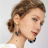 Hawaiian Acrylic Drop Earrings Leaf Jewelry