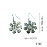 Hawaiian Natural Mother of Pearl Shell Tiare Carved Flower Earrings