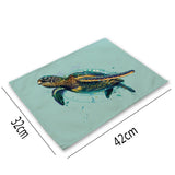 Hawaiian Sea Turtle Linen Placemat Insulated Table Setting