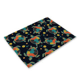 Hawaiian Sea Turtle Linen Placemat Insulated Table Setting