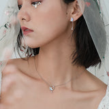 Moon Night Necklace Pendant Crystal Zircon Silver Light Necklace