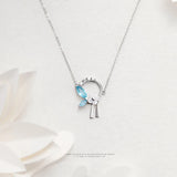 925 Silver Flowers Leaves Tassels Necklace