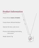 S925 Silver Necklace Lion Red Crystal Pendant Women Necklace