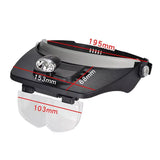 Head Magnifier with LED & 4 Lenses for Crafts, Cross Stitch, Hobby
