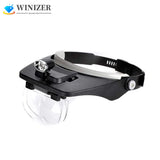 Head Magnifier with LED & 4 Lenses for Crafts, Cross Stitch, Hobby