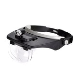 Head Magnifier with LED Reading Magnifier Loupe Glasses 4 Lens