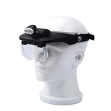 Head Magnifier with LED Reading Magnifier Loupe Glasses 4 Lens