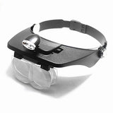 Adjustable Head Mounted Glasses Magnifier with LED Lights for Watch Repair