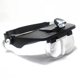 Adjustable Head Mounted Glasses Magnifier with LED Lights for Watch Repair