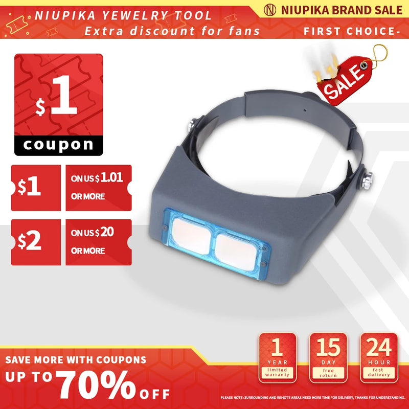 Head-Mounted Magnifying Glass for Clock Repair and Jewelry Making