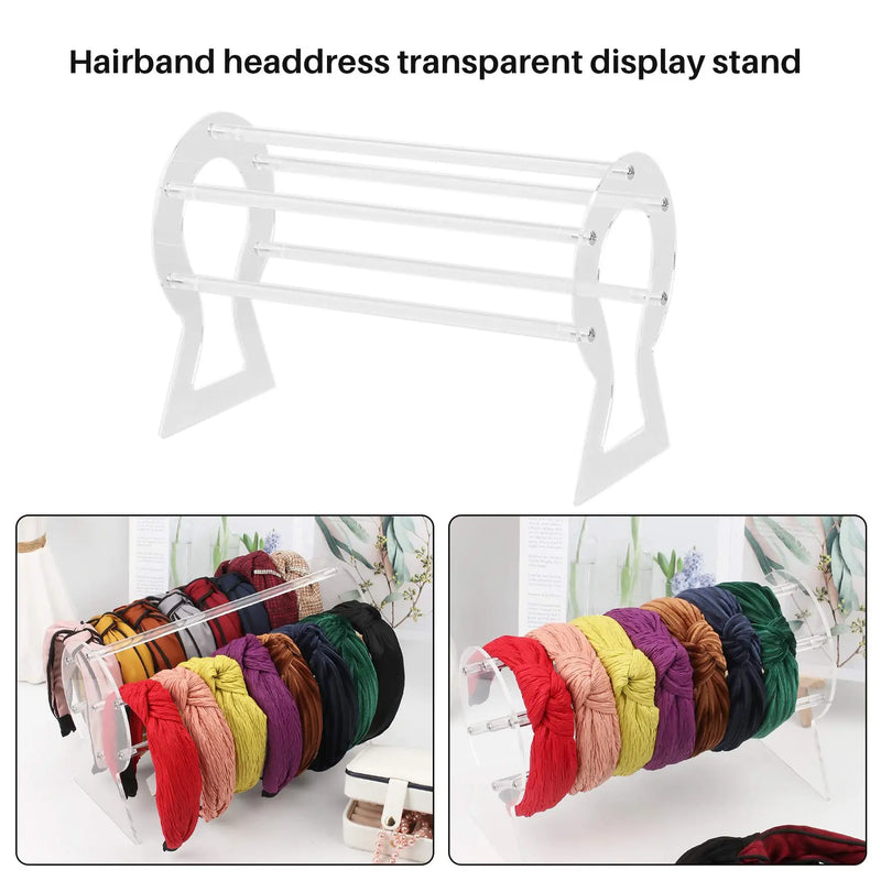 Clear Headband Organizer Acrylic Hair Hoop Display Stand