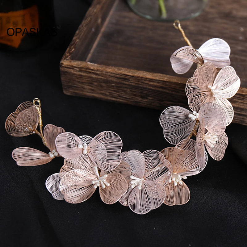 Flower Fairy Headband for Women Wedding Hair Accessories Girls Prom Headwear