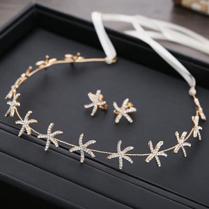 Starfish Rhinestone Headband Wedding Hair Jewelry