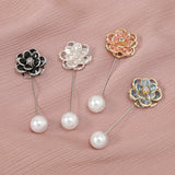 Headscarf Pearl Pins Clips Hijab Scarf Clips Muslim Brooch Pin