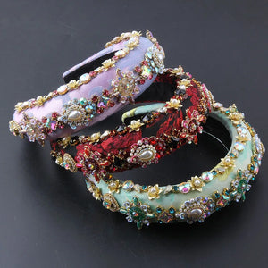 Baroque Rhinestone Headband Palace Thick Sponge Headband