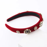 Flannel Inlaid Rhinestone Pearl Headband Hairpin