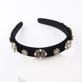 Flannel Inlaid Rhinestone Pearl Headband Hairpin