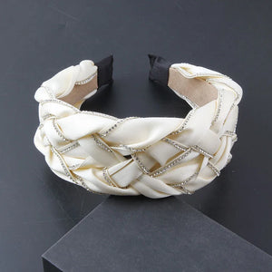 Braided Twist Headband Rhinestone Hairpin