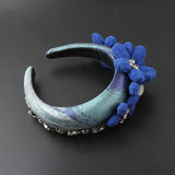 Rhinestone Flower Headband for Party and Travel