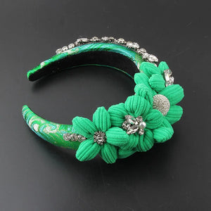 Rhinestone Flower Headband for Party and Travel