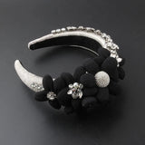 Rhinestone Flower Headband for Party and Travel