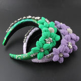 Rhinestone Flower Headband for Party and Travel