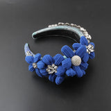 Rhinestone Flower Headband for Party and Travel