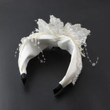 Rice Beads Crystal Butterfly Headband Bridal Hair