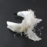 Rice Beads Crystal Butterfly Headband Bridal Hair