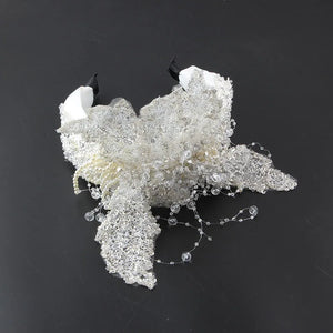 Rice Beads Crystal Butterfly Headband Bridal Hair