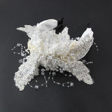Rice Beads Crystal Butterfly Headband Bridal Hair