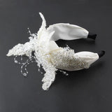 Rice Beads Crystal Butterfly Headband Bridal Hair